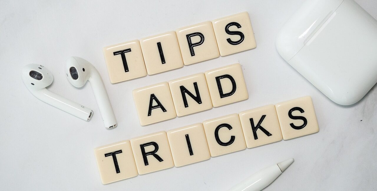 tips and tricks spelt on white table top